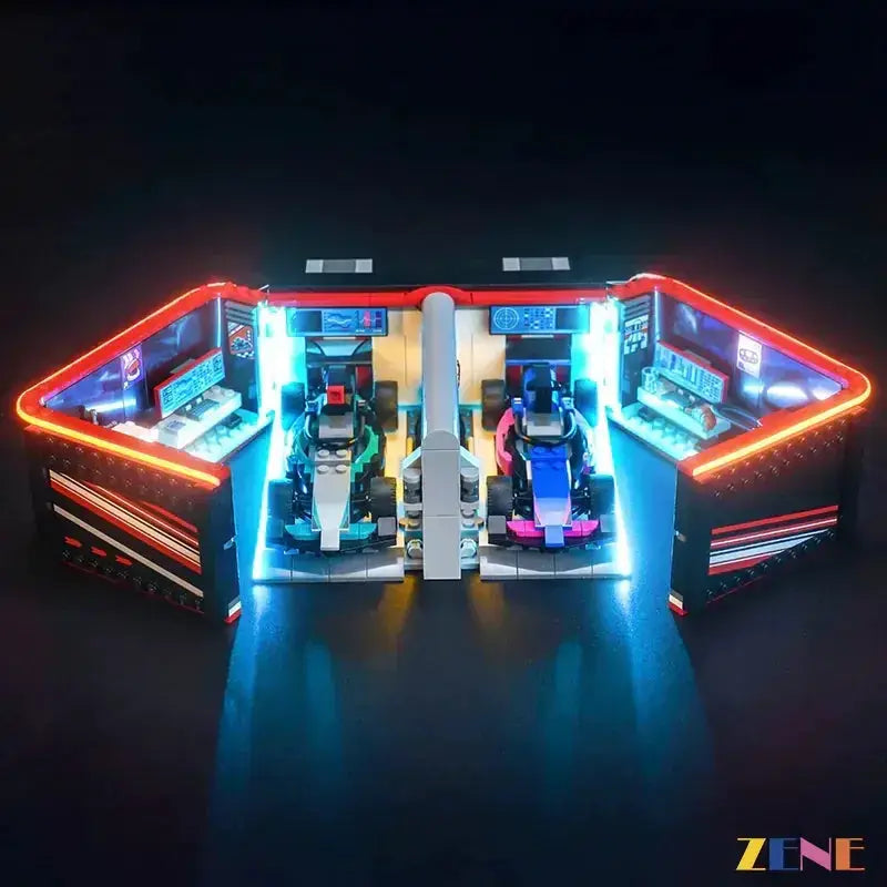 MOC Enhanced LED Lighting Kit For LEGO City F1 Garage 60444 - ToylandEU