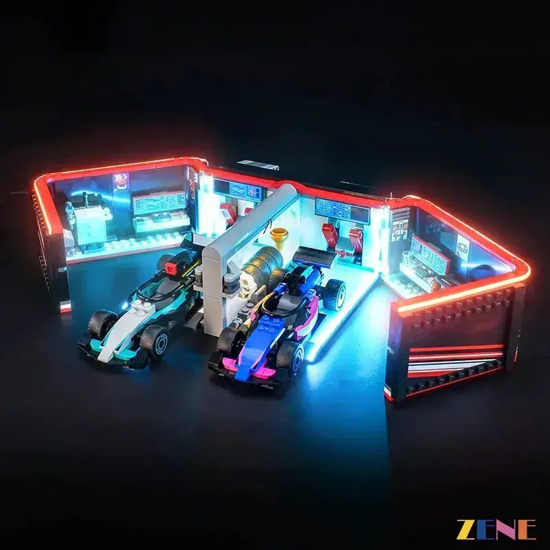 MOC Enhanced LED Lighting Kit For LEGO City F1 Garage 60444 - ToylandEU