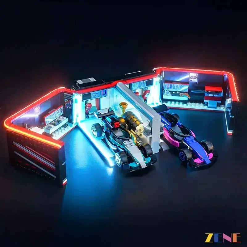 MOC Enhanced LED Lighting Kit For LEGO City F1 Garage 60444 - ToylandEU