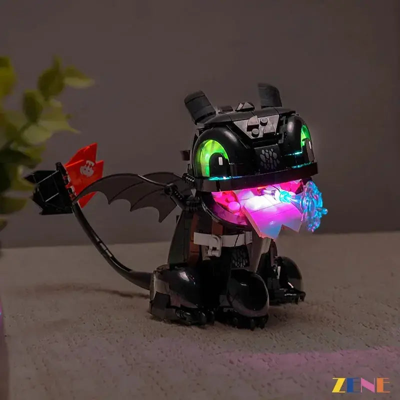 MOC LED Light Kit For LEGO Toothless Dragon Illuminates Night Display - ToylandEU