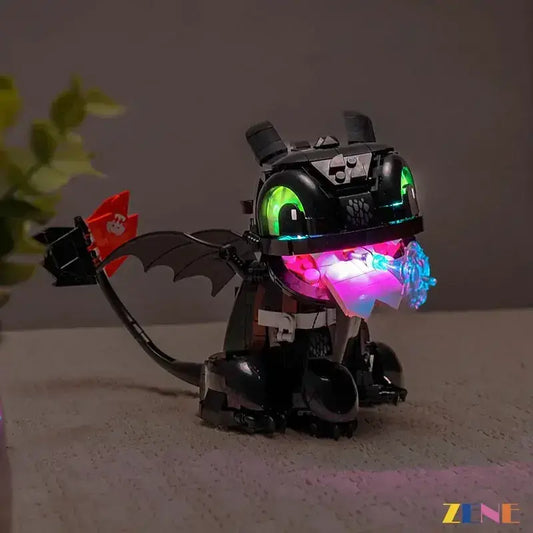 MOC LED Light Kit For LEGO Toothless Dragon Illuminates Night Display - ToylandEU