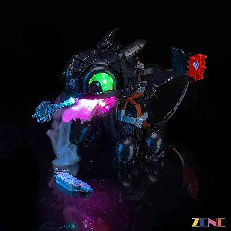 MOC LED Light Kit For LEGO Toothless Dragon Illuminates Night Display - ToylandEU