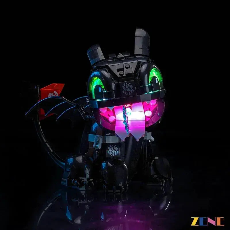 MOC LED Light Kit For LEGO Toothless Dragon Illuminates Night Display - ToylandEU