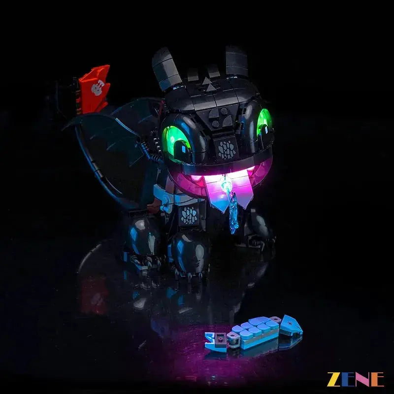 MOC LED Light Kit For LEGO Toothless Dragon Illuminates Night Display - ToylandEU