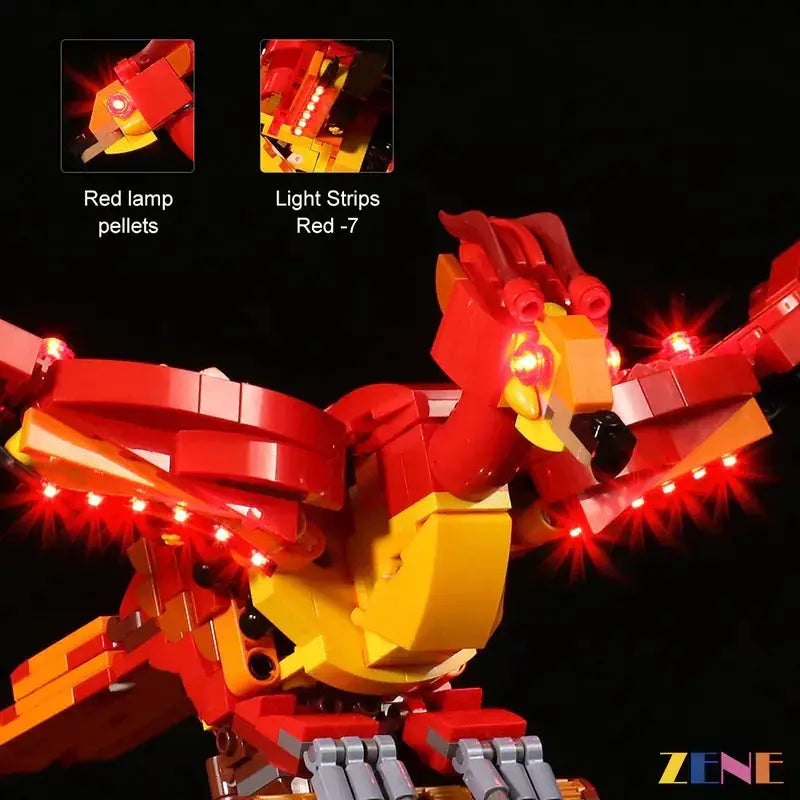 MOC LEGO Fawkes Phoenix Light Kit For Dumbledore Set With LED - ToylandEU