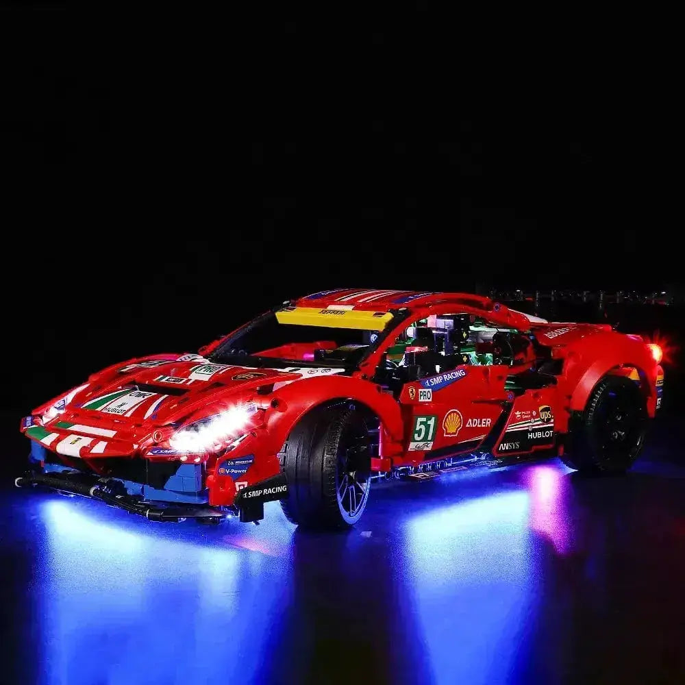 MOC Lego Ferrari 488 GTE Lighting Kit Brightens Display - ToylandEU
