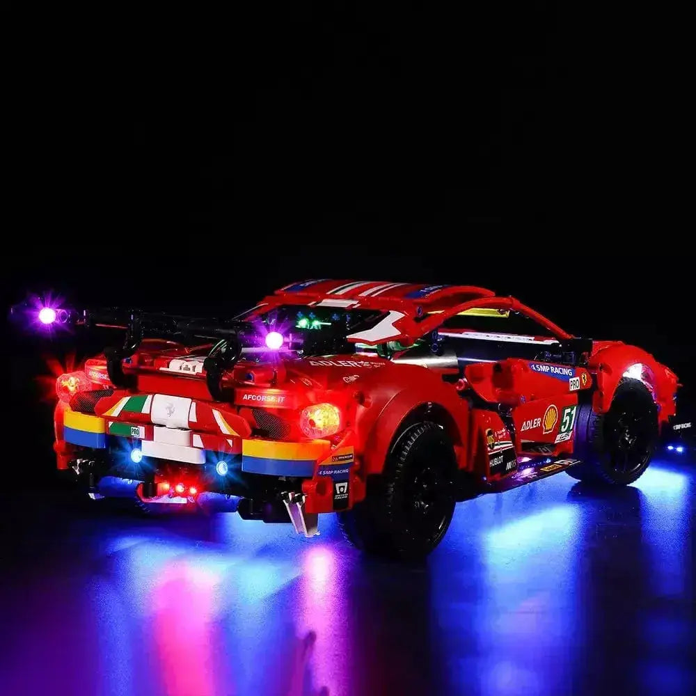 MOC Lego Ferrari 488 GTE Lighting Kit Brightens Display - ToylandEU