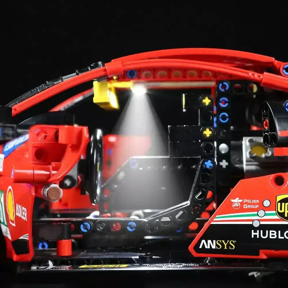 MOC Lego Ferrari 488 GTE Lighting Kit Brightens Display - ToylandEU