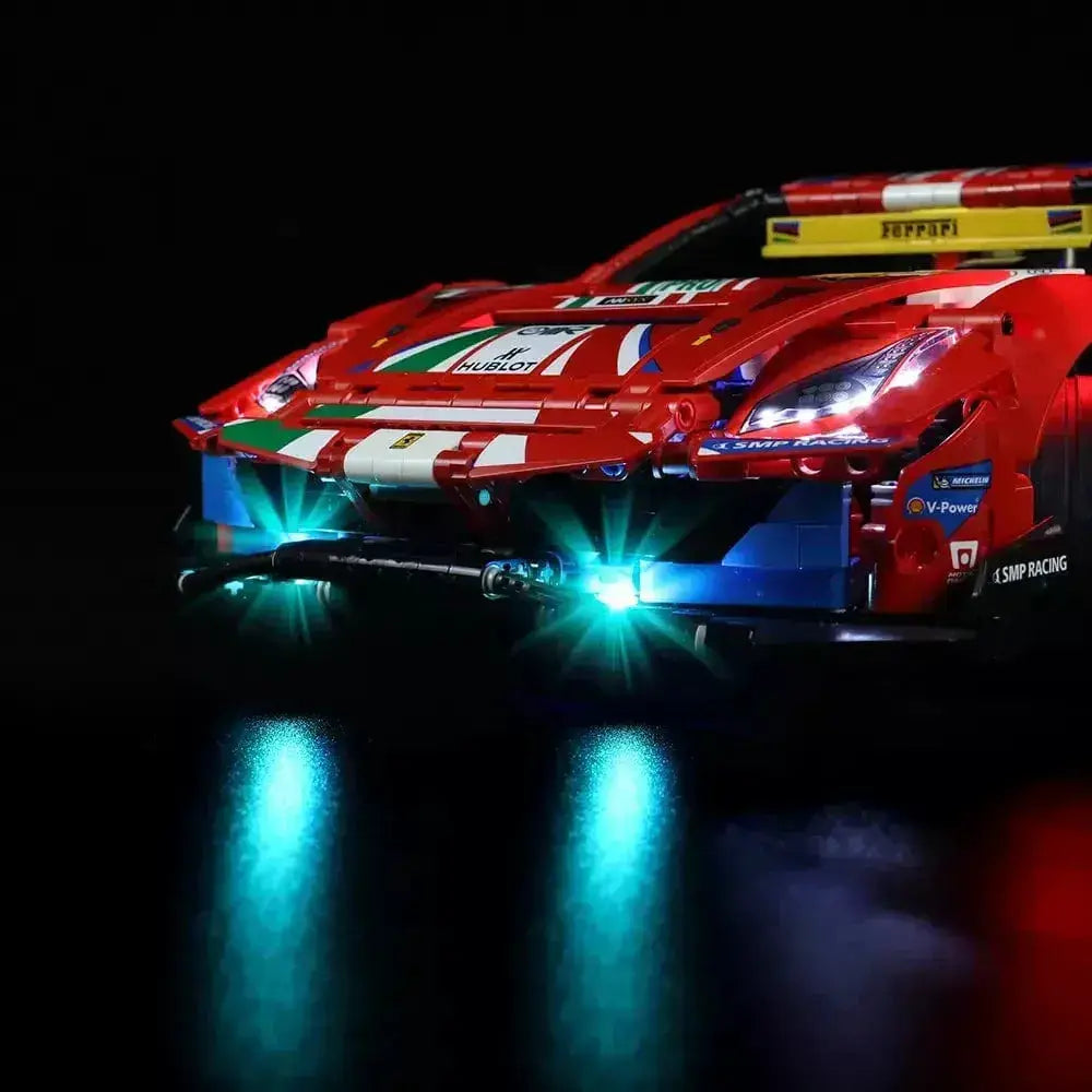 MOC Lego Ferrari 488 GTE Lighting Kit Brightens Display - ToylandEU