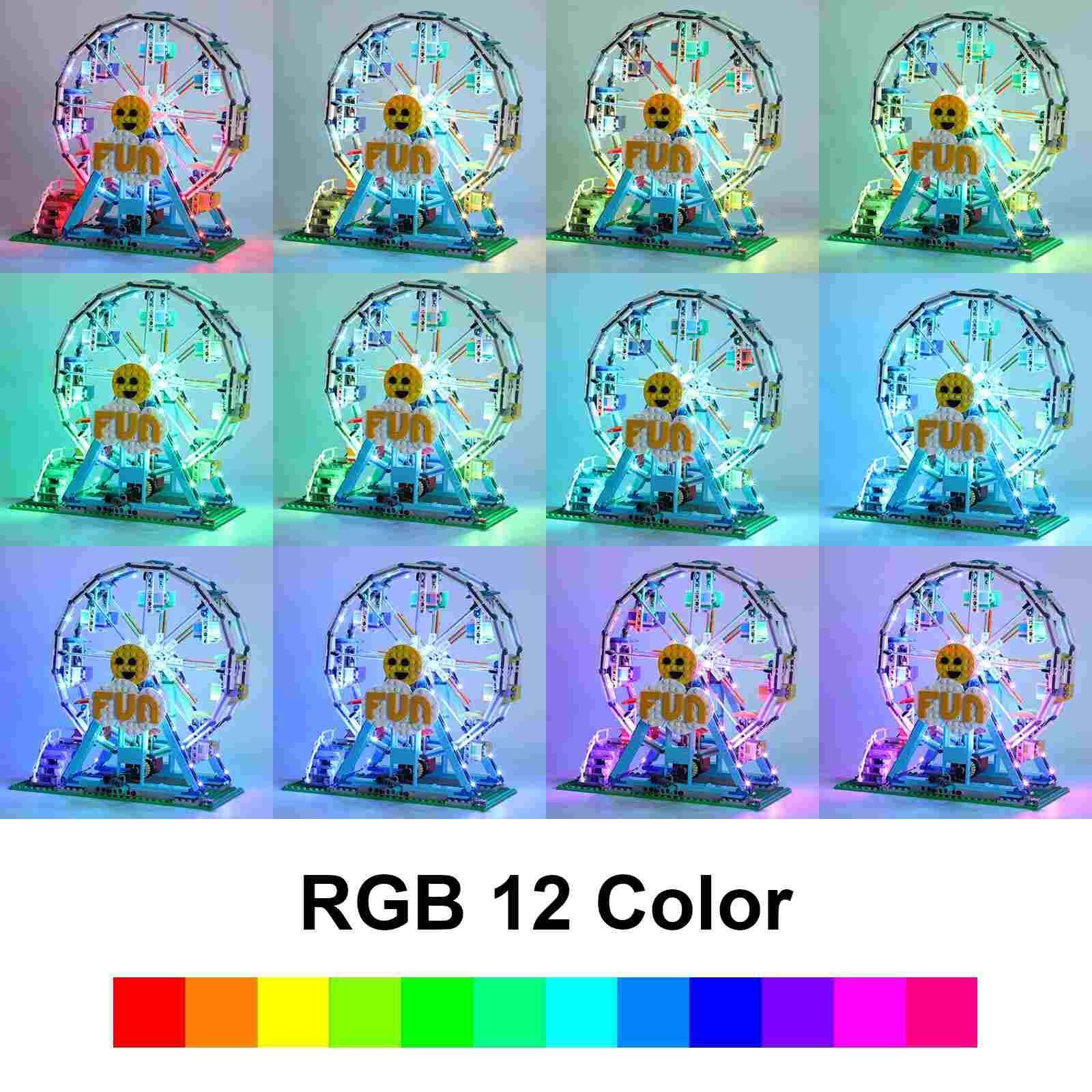MOC LEGO Ferris Wheel Light Kit With RC And RGB Colors - ToylandEU