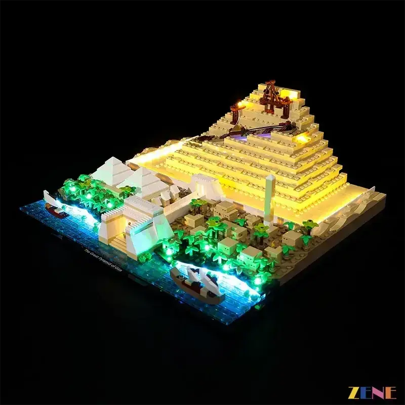 MOC LEGO Great Pyramid Lighting Kit For Giza Sets Enhances Display - ToylandEU