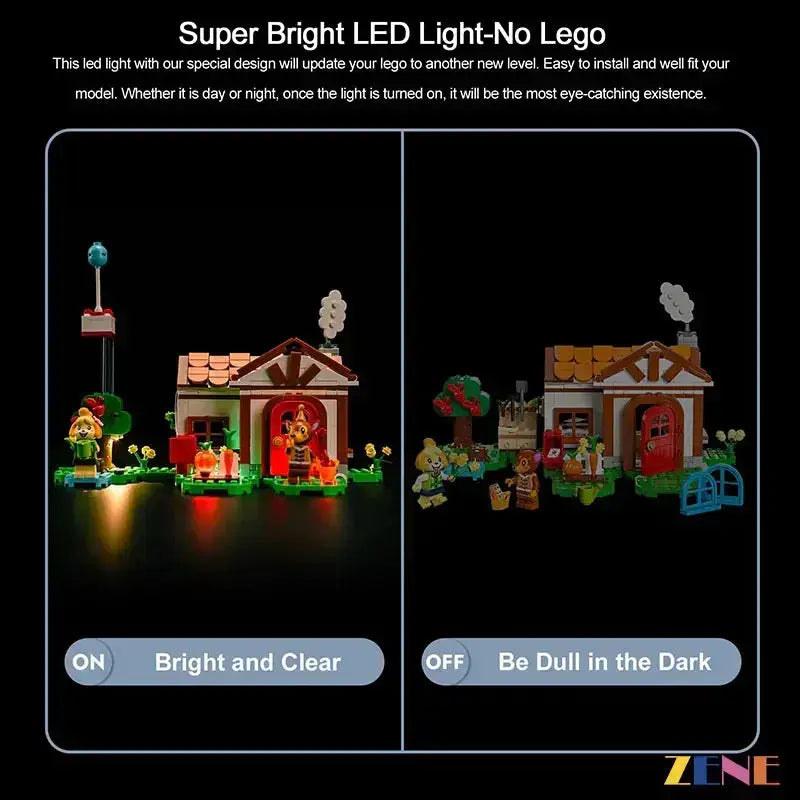 MOC LEGO Lighting Kit Isabelle's House Visit 77049 Easy Install - ToylandEU