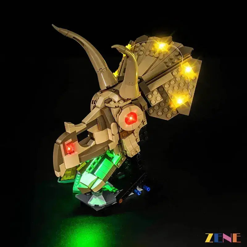 MOC Illuminated LEGO Jurassic World Triceratops Skull Light Kit - ToylandEU