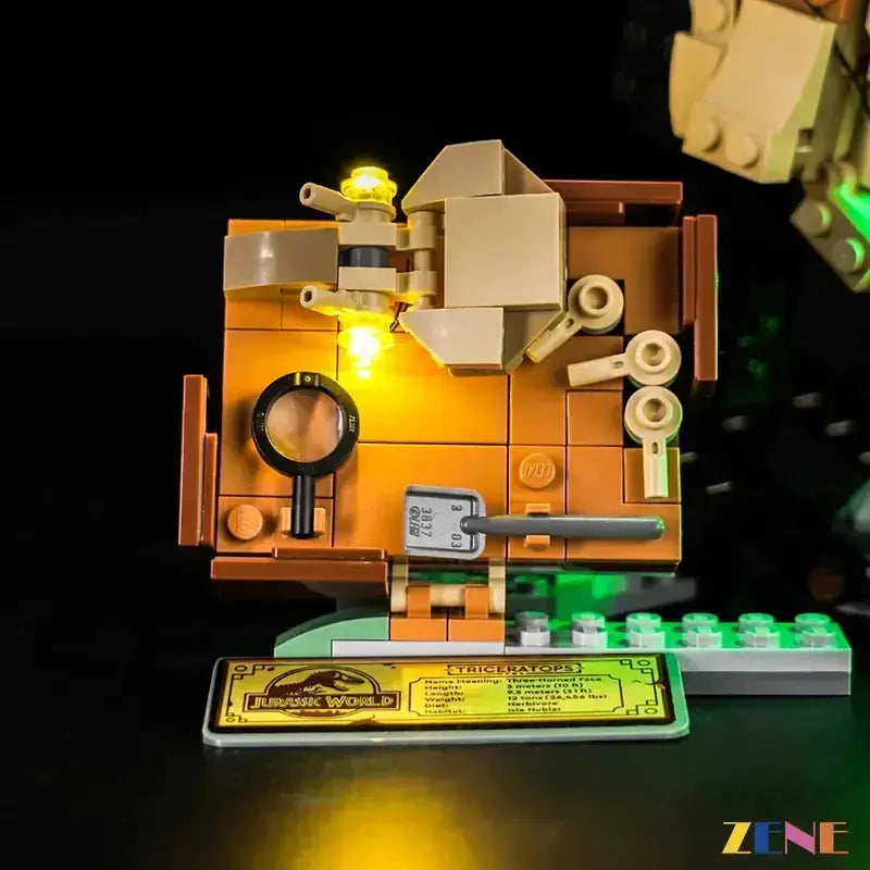 MOC Illuminated LEGO Jurassic World Triceratops Skull Light Kit - ToylandEU