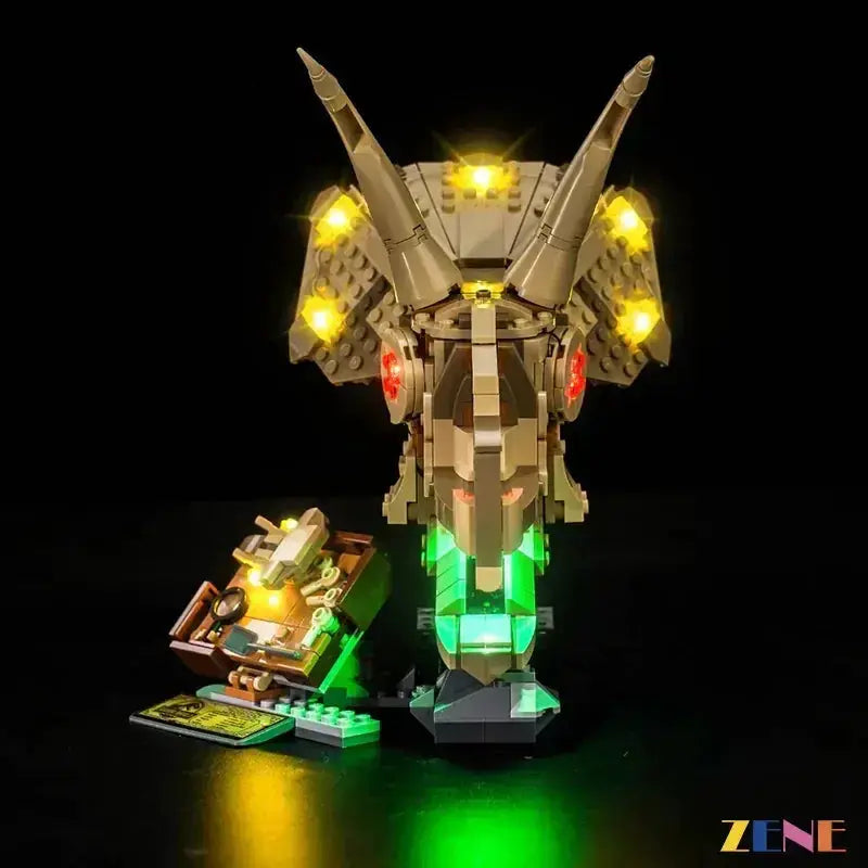 MOC Illuminated LEGO Jurassic World Triceratops Skull Light Kit - ToylandEU