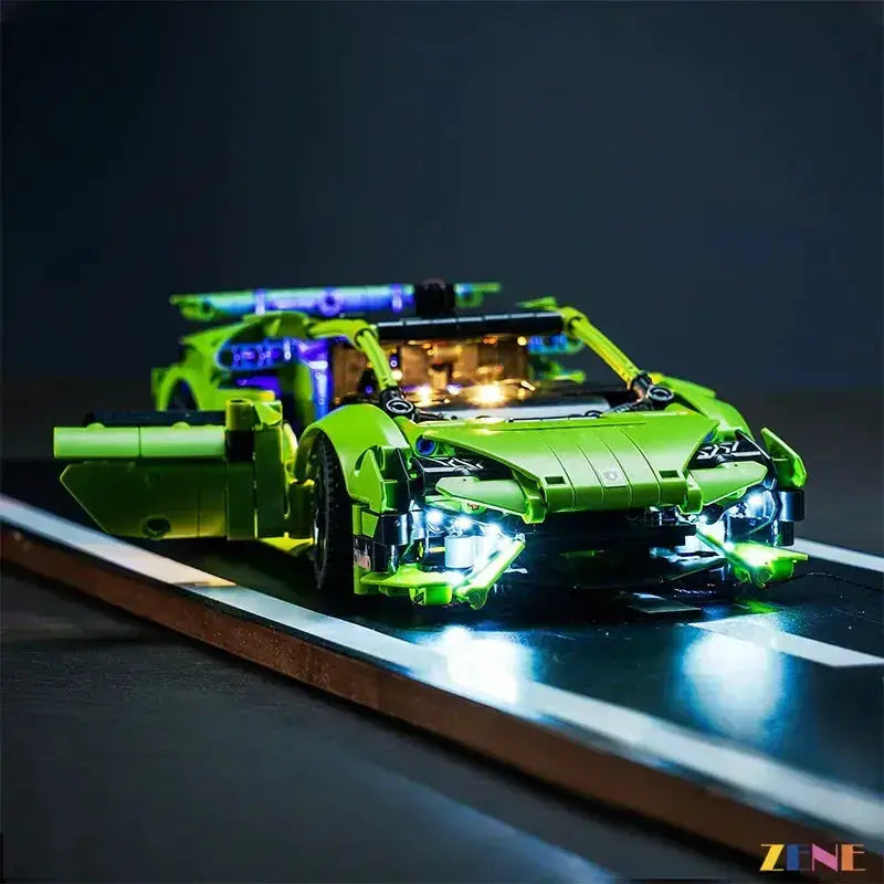 MOC Lego Lighting Kit For Lamborghini Huracan Tecnica 42161 Illuminates Details - ToylandEU