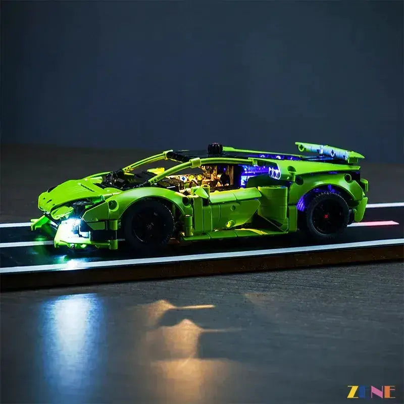 MOC Lego Lighting Kit For Lamborghini Huracan Tecnica 42161 Illuminates Details - ToylandEU