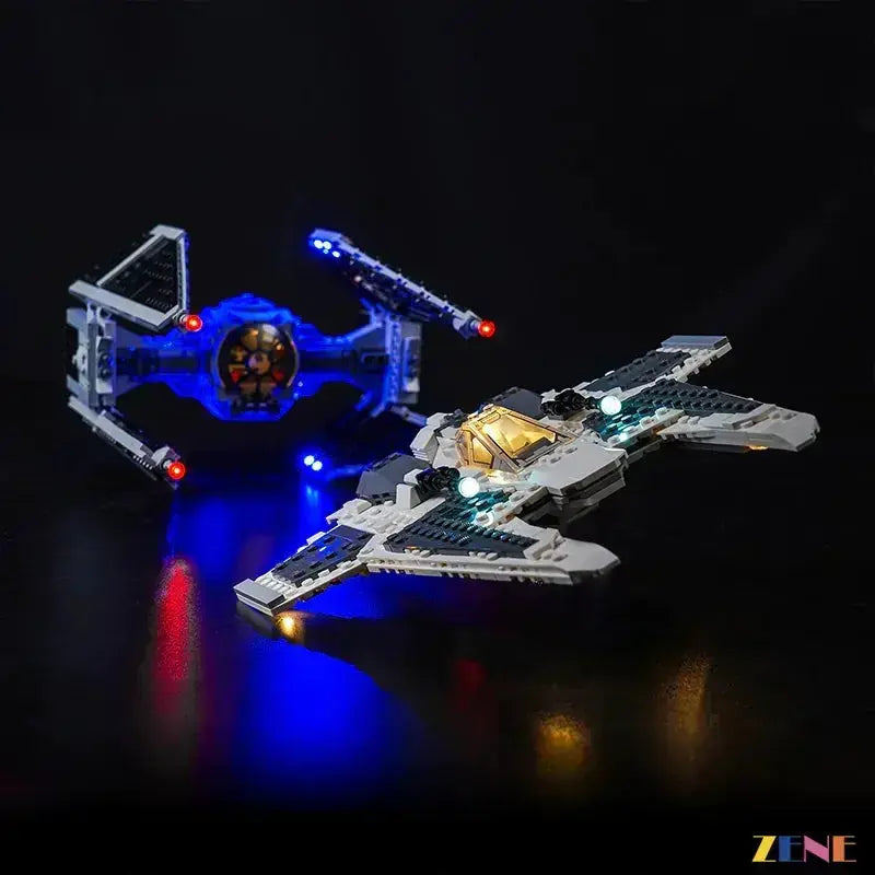 MOC LEGO Mandalorian Fang Fighter Light Kit With Blue Glow Illumination - ToylandEU