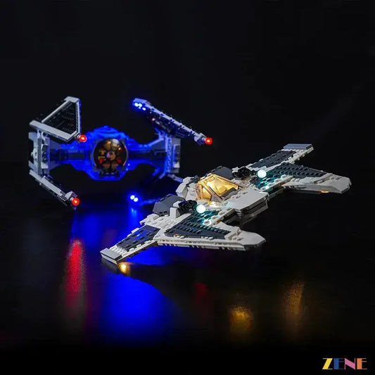 MOC LEGO Mandalorian Fang Fighter Light Kit With Blue Glow Illumination - ToylandEU