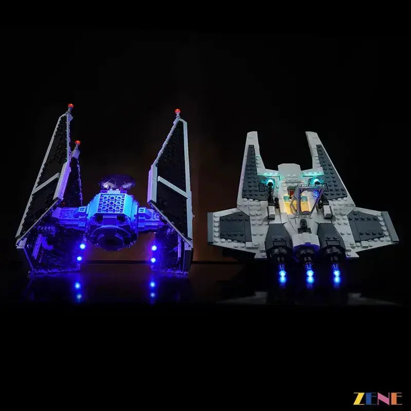 MOC LEGO Mandalorian Fang Fighter Light Kit With Blue Glow Illumination - ToylandEU