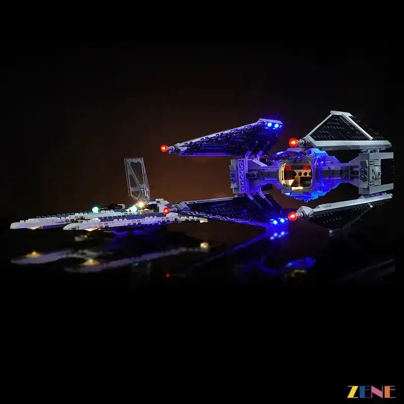 MOC LEGO Mandalorian Fang Fighter Light Kit With Blue Glow Illumination - ToylandEU