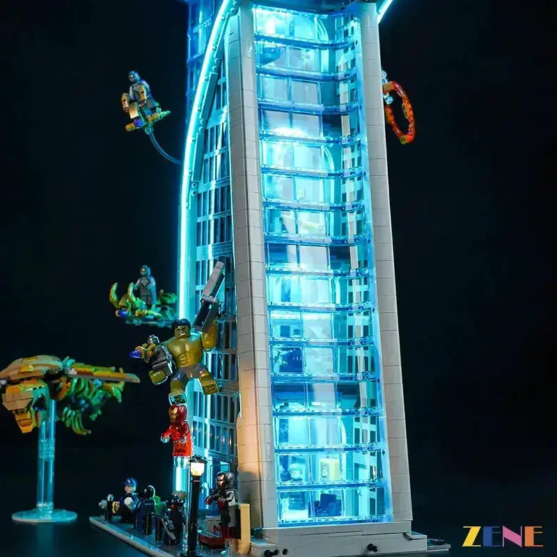 MOC LEGO Light Kit for Marvel Avengers Tower 76269 Illuminates Display - ToylandEU
