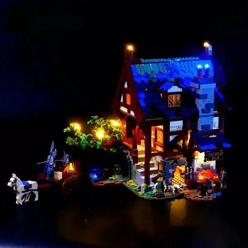 MOC Led Light Kit Brightens LEGO Medieval Blacksmith Set 21325 - ToylandEU