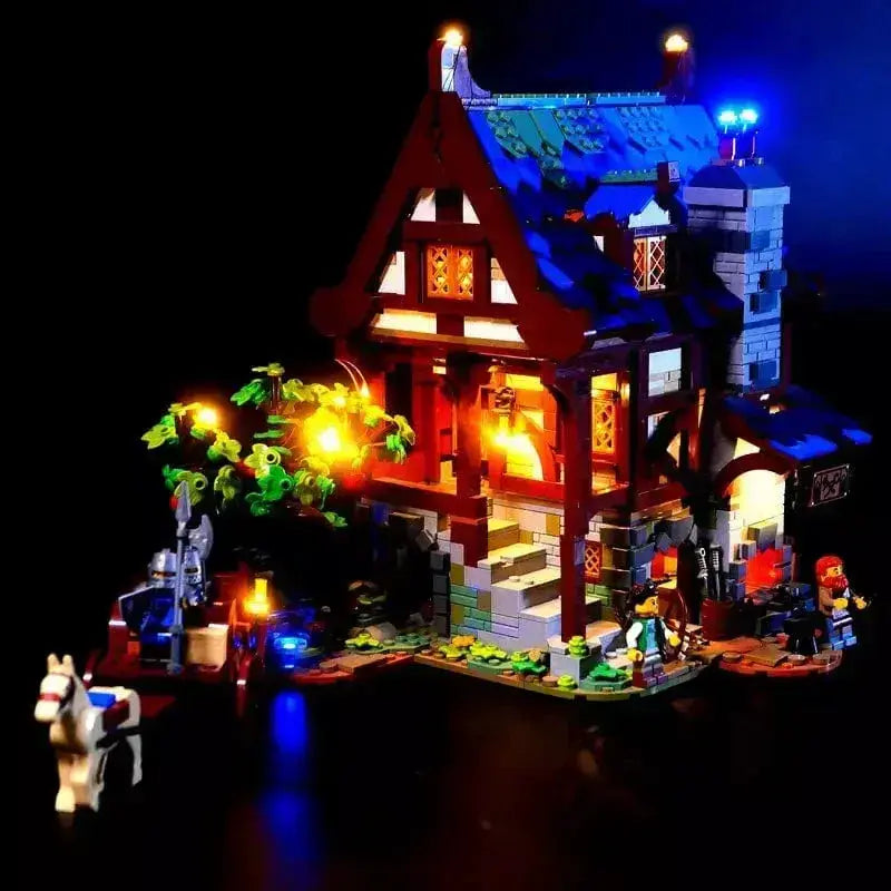 MOC Led Light Kit Brightens LEGO Medieval Blacksmith Set 21325 - ToylandEU