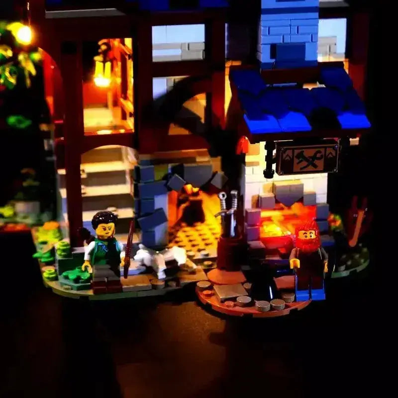 MOC Led Light Kit Brightens LEGO Medieval Blacksmith Set 21325 - ToylandEU