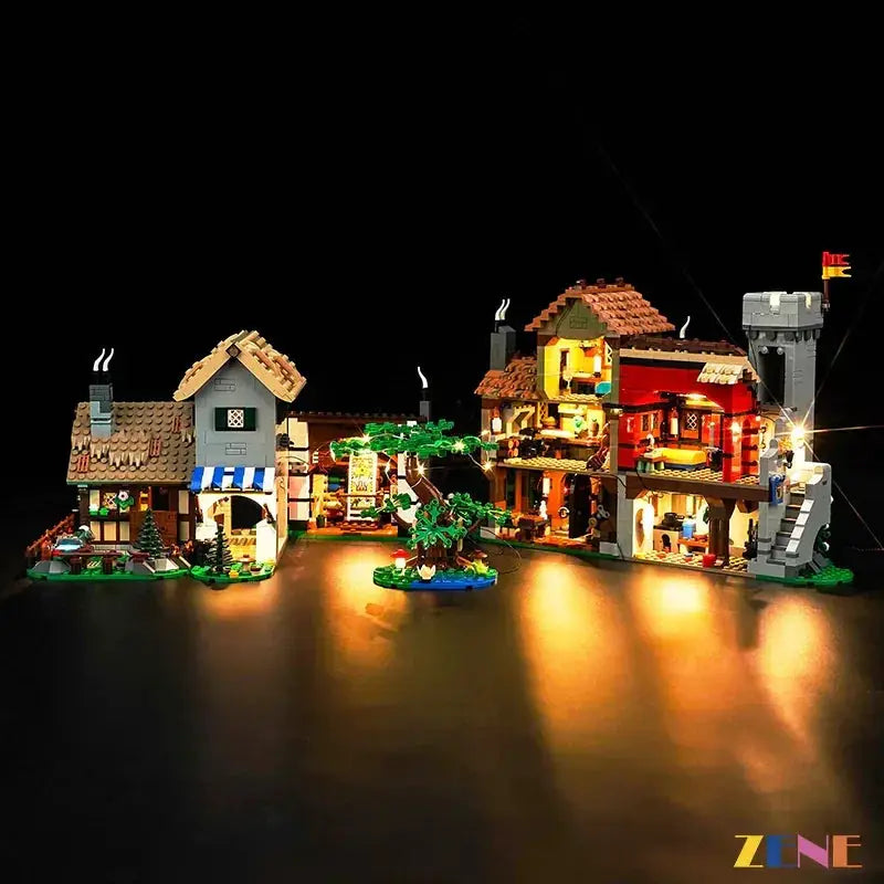 MOC Easy Install LEGO Light Kit For Medieval Town Square 10332 - ToylandEU