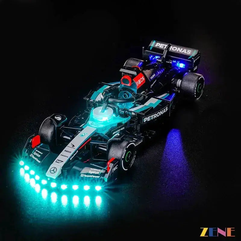 MOC Lego Mercedes F1 Light Kit With Turquoise Blue Illumination - ToylandEU
