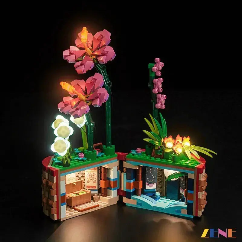 MOC Effortless Install Concealed Wiring LEGO Moana Flowerpot LED - ToylandEU