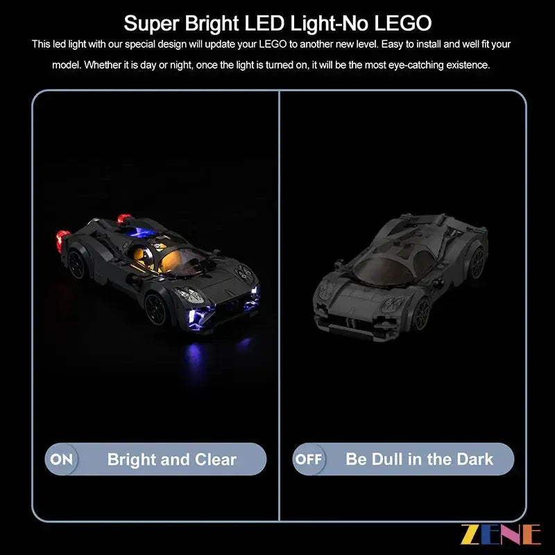 MOC Lego Pagani Utopia Light Kit Easy Install Concealed Wiring - ToylandEU