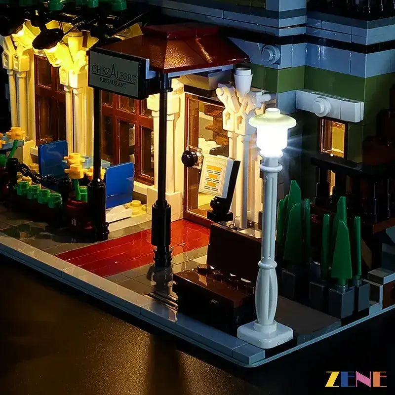 MOC LEGO Parisian Restaurant Light Kit for 10243 With Subtle Illumination - ToylandEU