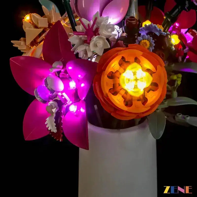 MOC LEGO Light Kit For Pretty Pink Flower Bouquet Easy Setup - ToylandEU