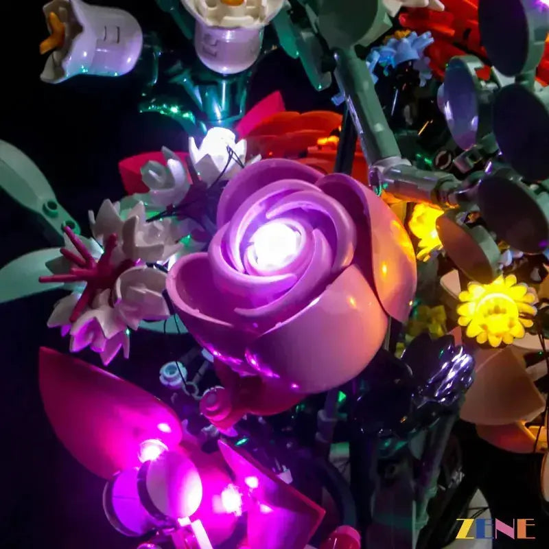 MOC LEGO Light Kit For Pretty Pink Flower Bouquet Easy Setup - ToylandEU