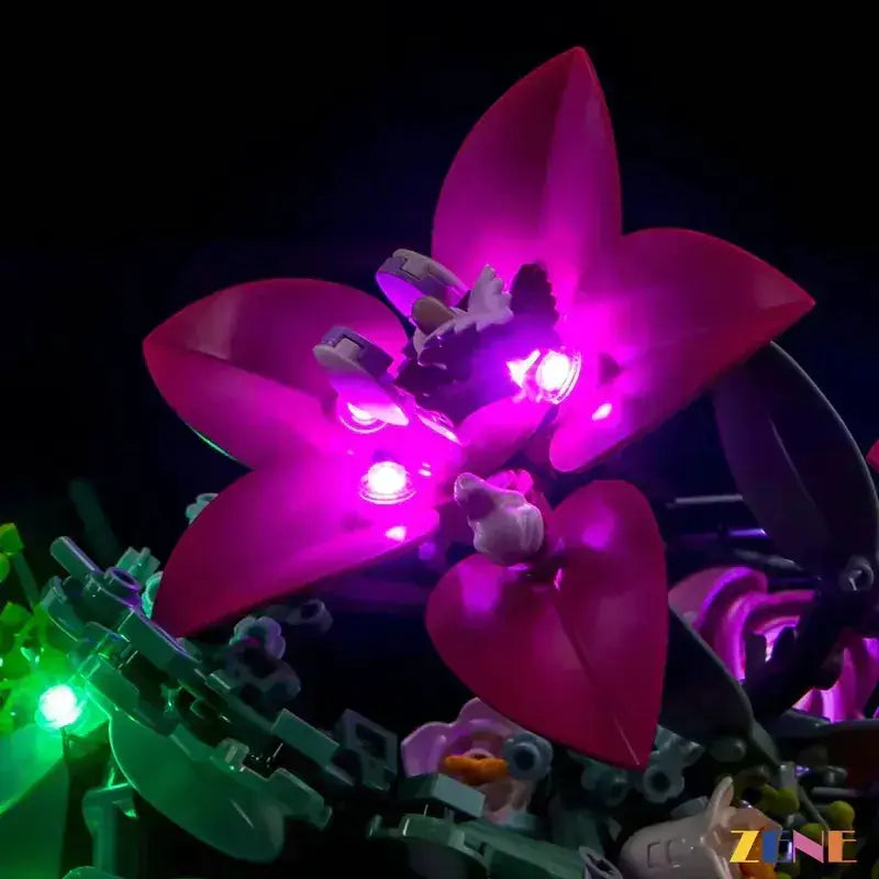MOC LEGO Light Kit For Pretty Pink Flower Bouquet Easy Setup - ToylandEU