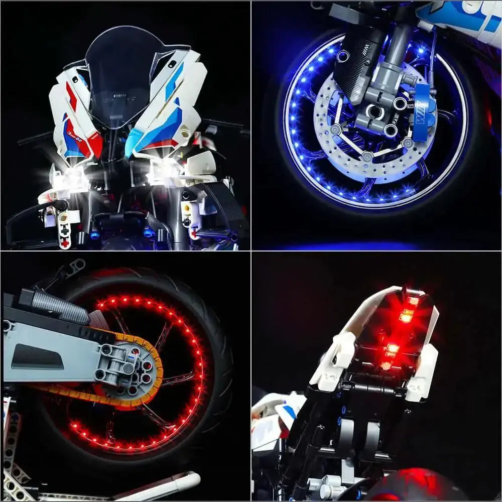 MOC LEGO Technic Motorcycle M1000 Light Kit for Enhanced Display - ToylandEU