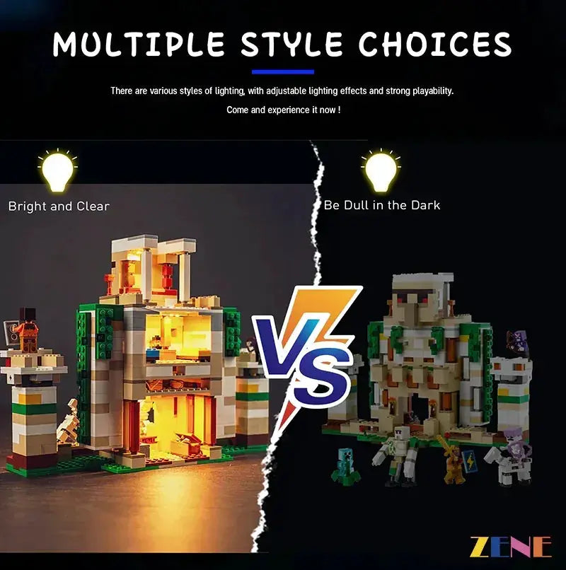 MOC Lego Iron Golem Fortress Light Kit With Warm Glow Effect - ToylandEU