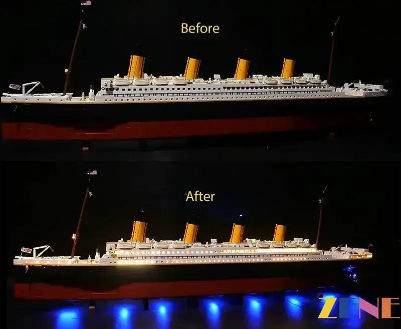MOC LEGO Titanic LED Light Kit for 10294 Ice Blue Version - ToylandEU