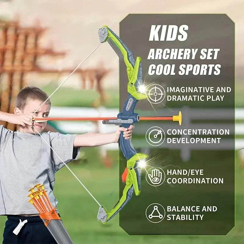 Light Up Archery Toy Kids Bow and Arrow Set Indoor Games - ToylandEU