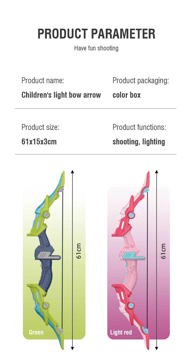 Light Up Archery Toy Kids Bow and Arrow Set Indoor Games - ToylandEU