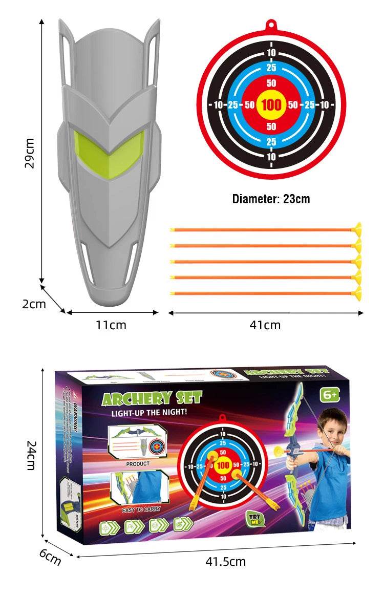 Light Up Archery Toy Kids Bow and Arrow Set Indoor Games - ToylandEU
