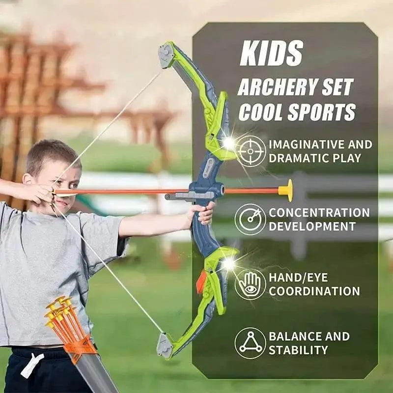  Light Up Archery Toy Kids Bow and Arrow Set Outdoor Fun -  ToylandEU™