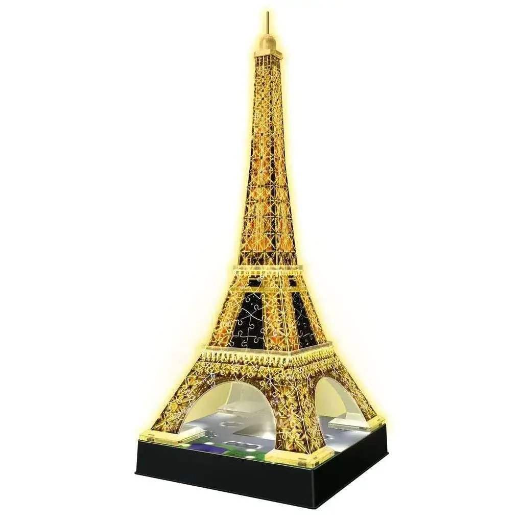 Light Up Eiffel Tower 3D Puzzle With Glow Night Edition - ToylandEU