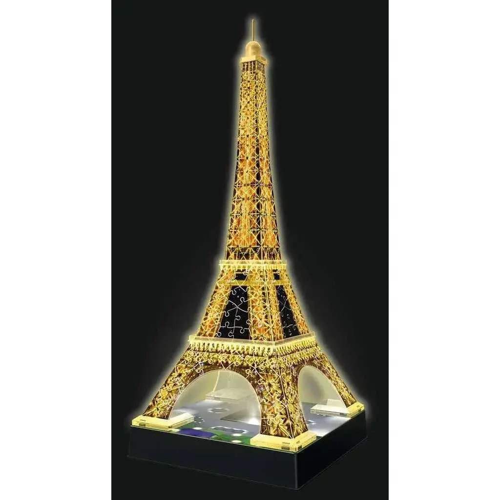 Light Up Eiffel Tower 3D Puzzle With Glow Night Edition - ToylandEU