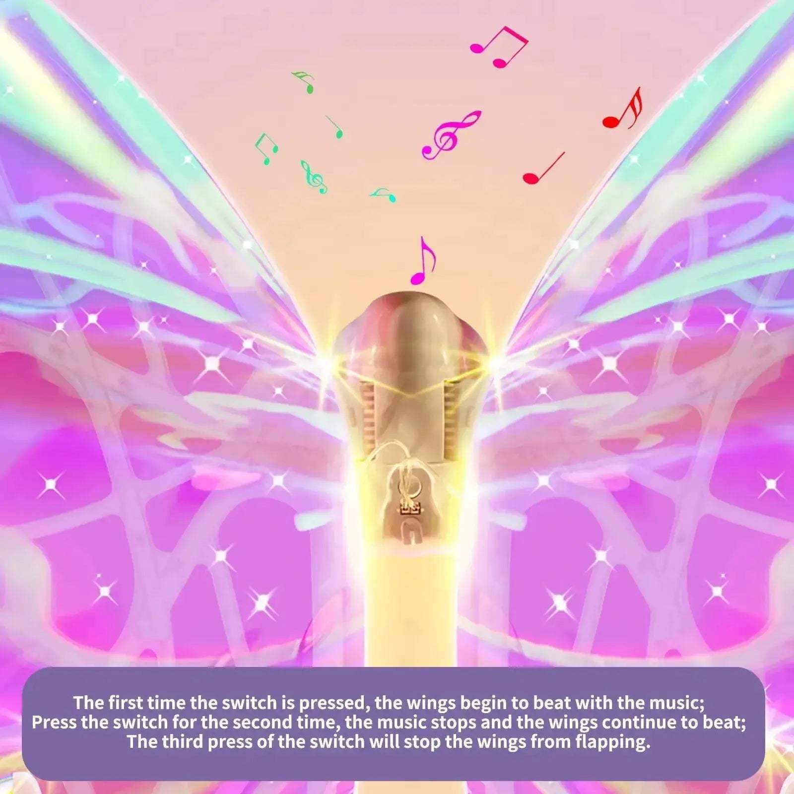 Light Up Fairy Wings With Music And Moving Butterfly Wings - ToylandEU