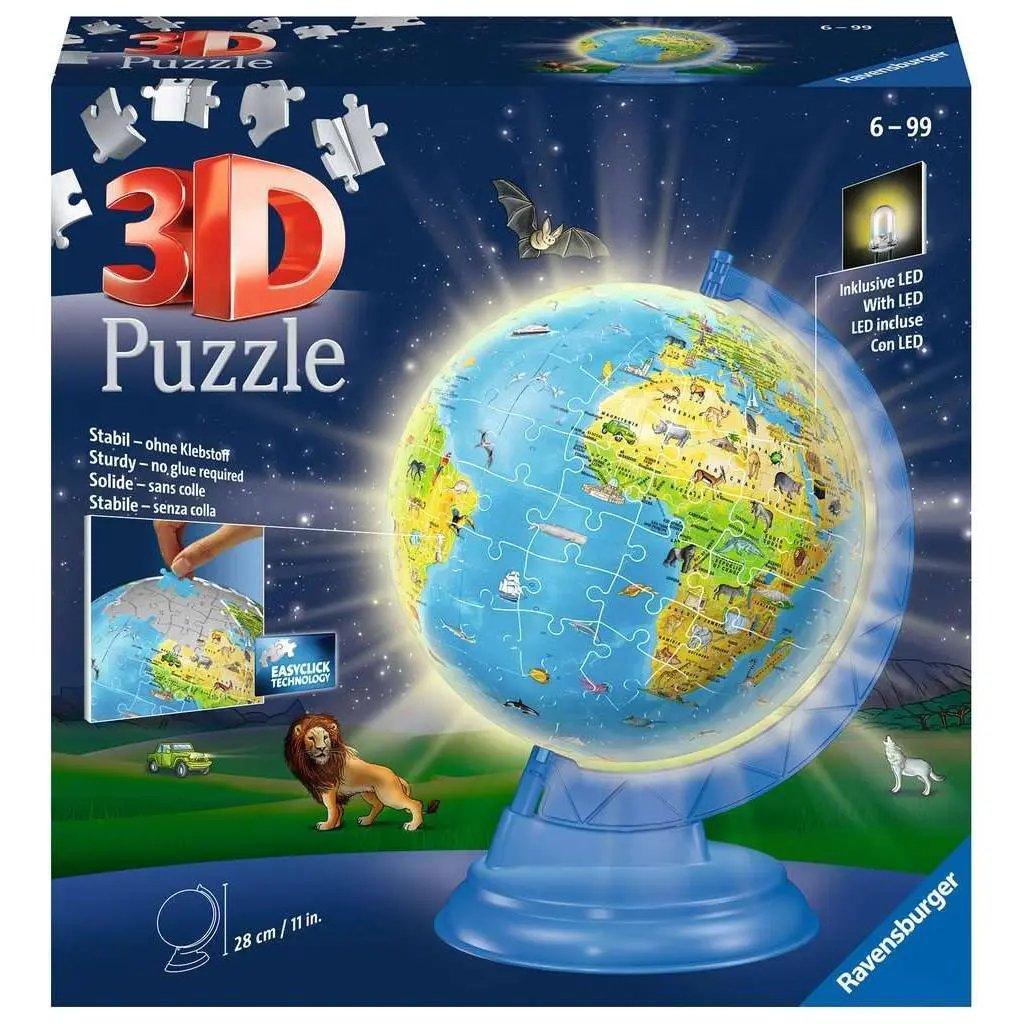  Light Up Globe 3D Puzzle For Kids LED Geography World -  ToylandEU™
