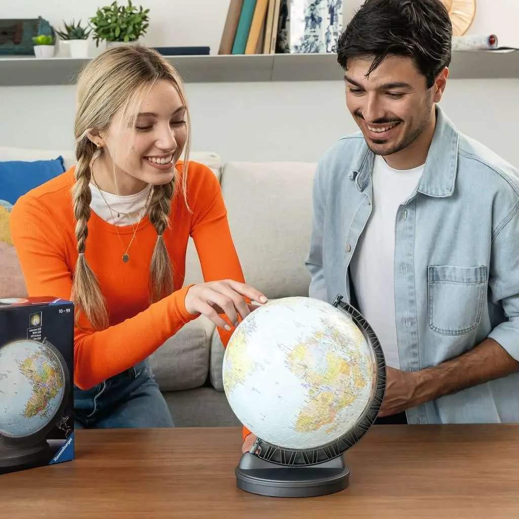 Light-Up Globe 3D Jigsaw Puzzle With Stand Ravensburger Bright Glow - ToylandEU