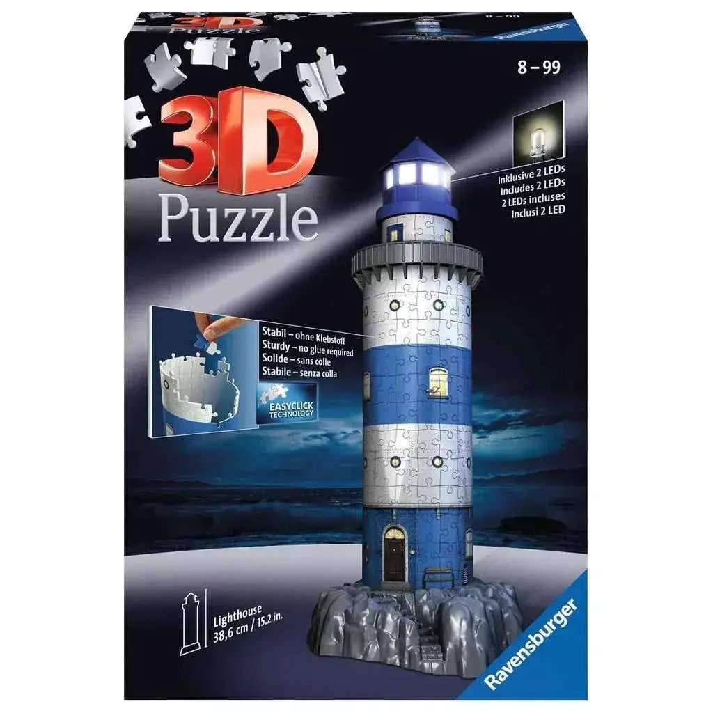 Lighthouse Night Edition 3D Jigsaw Puzzle With LEDs - ToylandEU